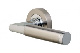 Door Handles Vision Designer Auriga Lever on Round Rose Polished Chrome & Satin Nickel 5204 17.76